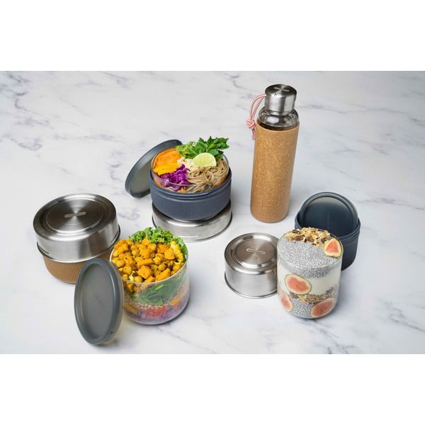 Skleněná láhev na vodu s oranžovým silikonovým obalem Black + Blum G-Bottle, 600 ml-image-3