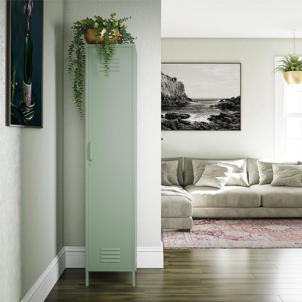 Zelená kovová skříňka 38x185x40 cm Mission District – Støraa-image-1