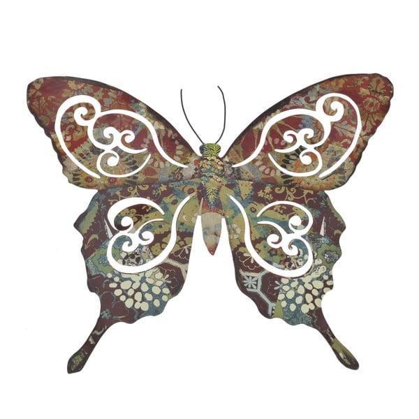 Kovový motýl na zeď, 34 cm