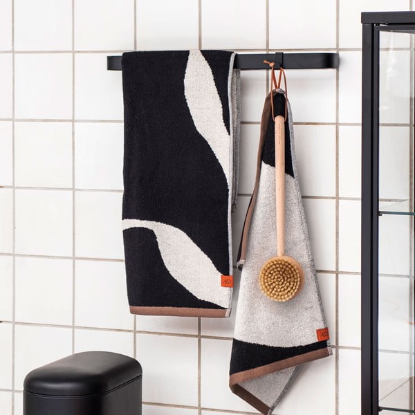 Černobílé ručníky v sadě 2 ks z Bio bavlny 50x90 cm Nova Arte – Mette Ditmer Denmark-image-1