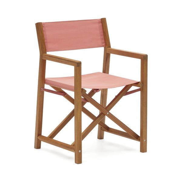 Světle červené/přírodní dřevěné zahradní židle v sadě 2 ks Thianna – Kave Home