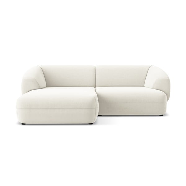 Bílá sametová rohová pohovka (levý roh) Moana – Makamii