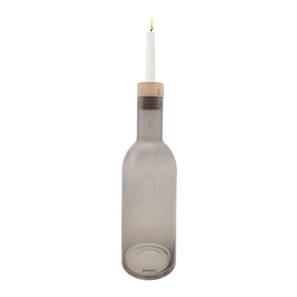Váza/svícen Bottle 30,5 cm, šedá