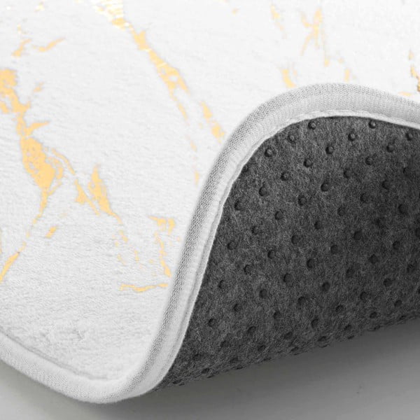 Bílá/ve zlaté barvě koupelnová předložka 45x45 cm Aquamarbre – douceur d'intérieur-image-2
