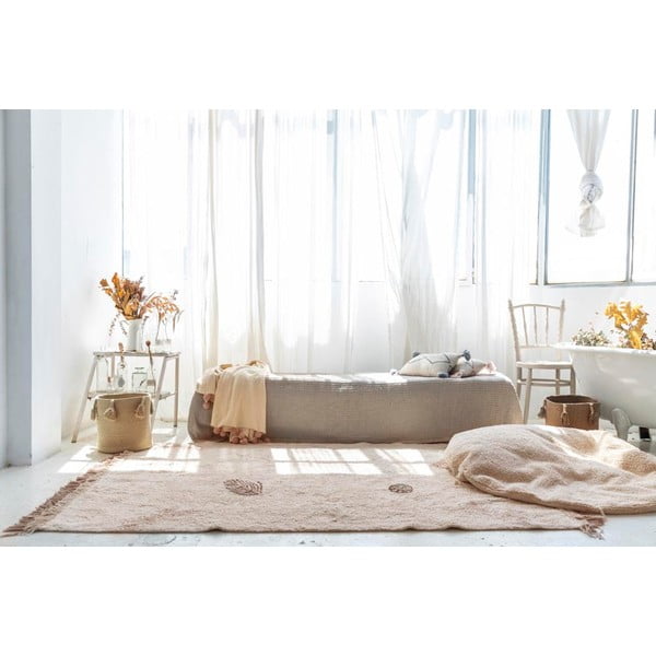 Krémový pratelný ručně tkaný bavlněný dětský koberec 140x200 cm Pine Forest – Lorena Canals-image-1