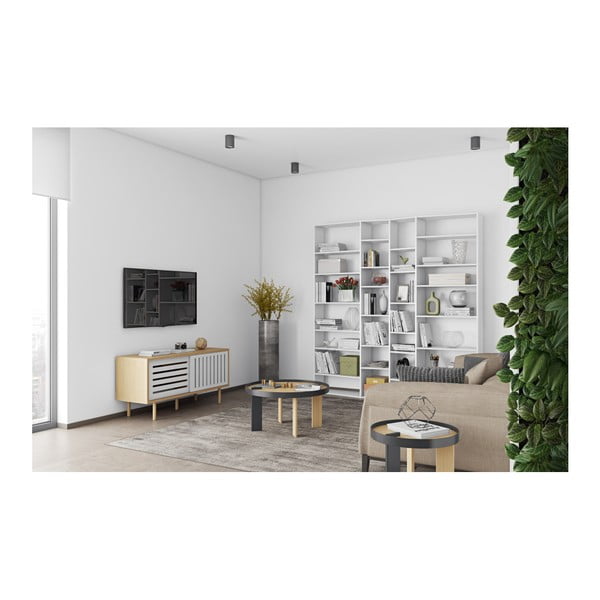 Bílá knihovna 214x224 cm Valsa – TemaHome-image-3