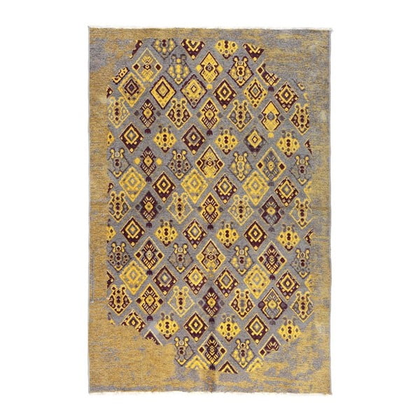 Oboustranný žluto-vínový koberec Vitaus Normani, 77 x 200 cm