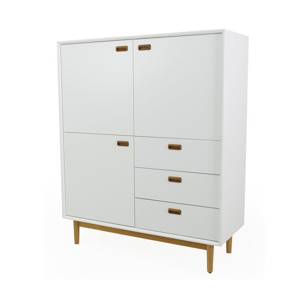 Bílá vysoká komoda 114x137 cm Svea – Tenzo-image-2