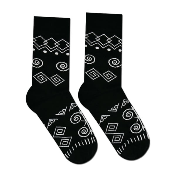 Černé bavlněné ponožky HestySocks Geometry, vel. 39-42
