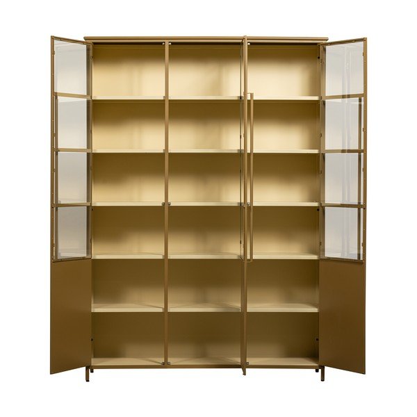 Kovová vitrína v hořčicové barvě 140x200x44 cm Exhibit – WOOOD-image-4