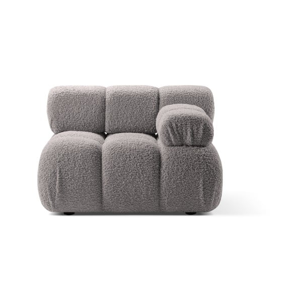 Světle šedý modul pohovky z textilie bouclé (pravý roh) Bellis – Micadoni Home