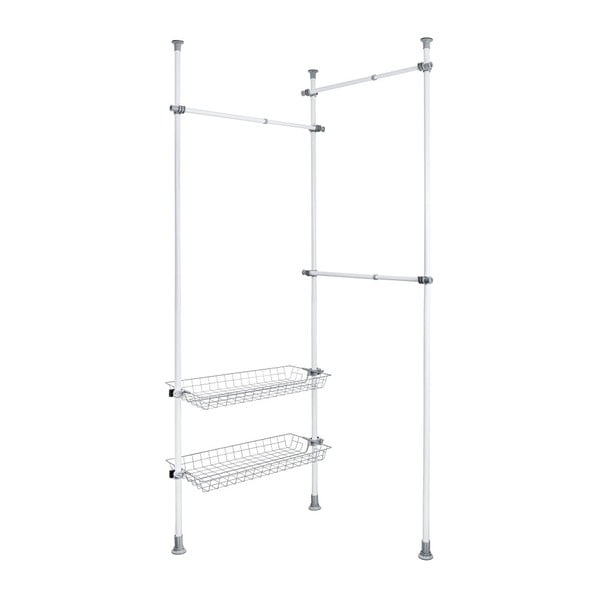 Bílý kovový teleskopický stojan na oblečení Herkules – Wenko-image-4