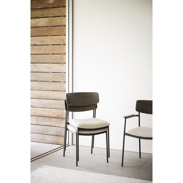 Krémovo-tmavě hnědé jídelní židle v sadě 2 ks Maymont – Rowico-image-2