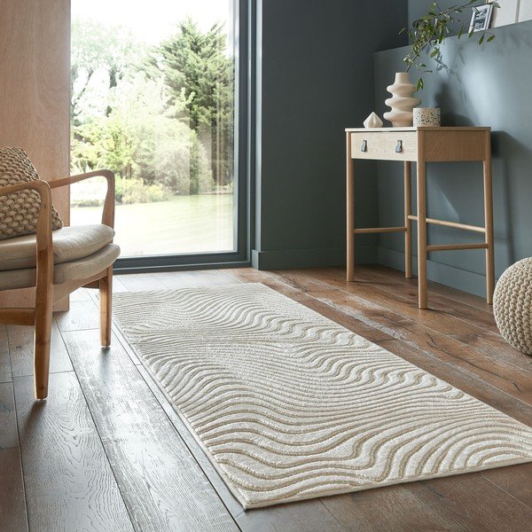 Béžový vlněný koberec běhoun 80x230 cm Channel – Flair Rugs-image-2