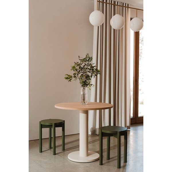 Kulatý jídelní stůl s deskou v dubovém dekoru ø 80 cm Sool – noo.ma-image-2