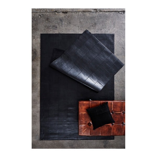 Černý koberec z pravé kůže Fuhrhome Athens, 120 x 180 cm-image-4