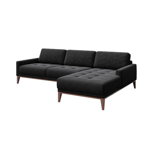 Antracitově šedá rohová pohovka MESONICA Musso Tufted, pravý roh-image-2