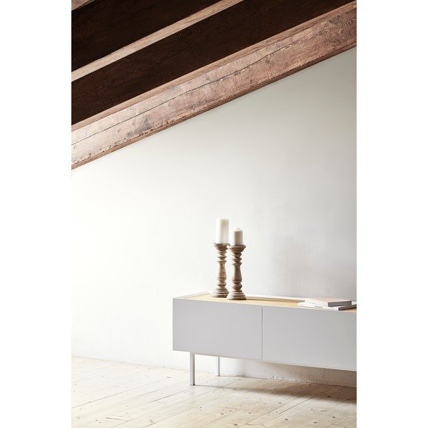 TV stolek v dekoru dubu v bílo-přírodní barvě 180x45 cm Arista – Teulat-image-2