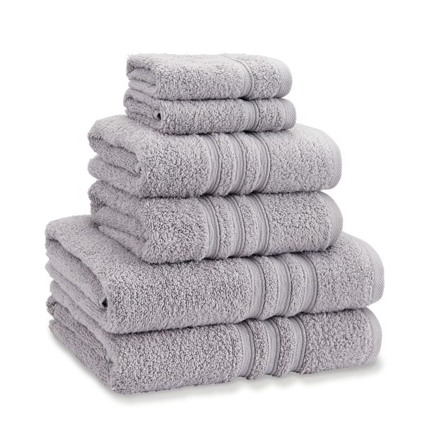 Světle šedé froté bavlněné ručníky a osušky v sadě 6 ks Zero Twist – Catherine Lansfield