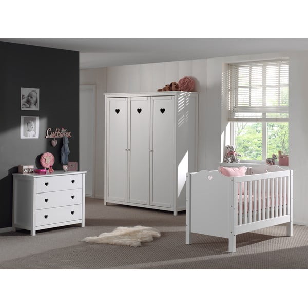 Bílá dětská šatní skříň 159x191x57 cm Amori – Vipack-image-1