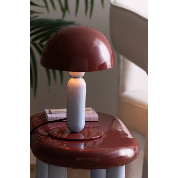 Vínová/světle modrá kovová stolní lampa (výška 30 cm) Firenze round – Leitmotiv-image-1
