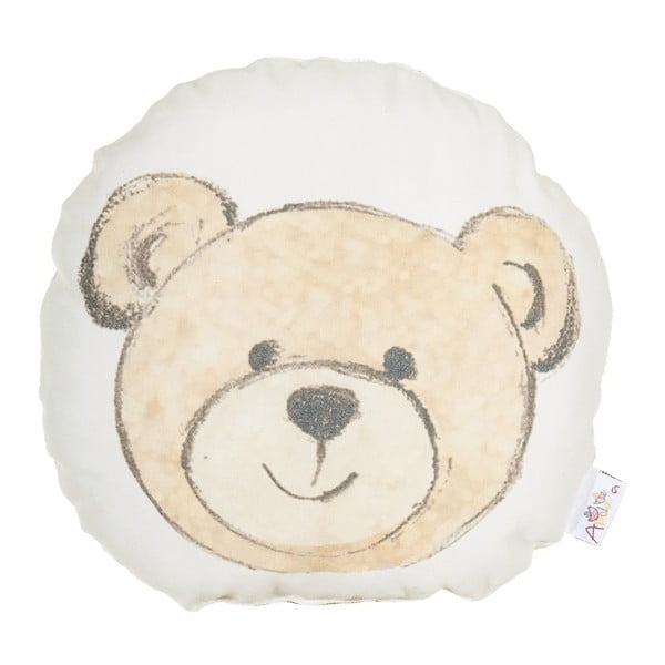 Dětský polštářek s příměsí bavlny Mike & Co. NEW YORK Pillow Toy Bearie, 23 x 23 cm