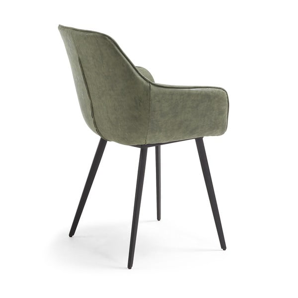 Khaki jídelní židle z imitace kůže v sadě 2 ks Amira – Kave Home-image-3