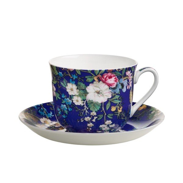 Šálek z kostního porcelánu s podšálkem Maxwell & Williams Floral Muse, 460 ml