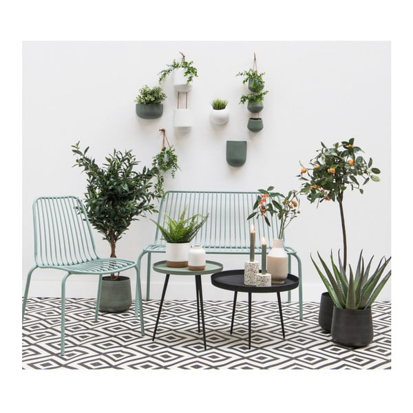 Matně zelený nástěnný keramický květináč PT LIVING Oval-image-2