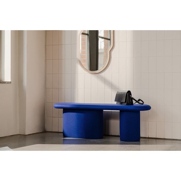 Modrá vlněná polstrovaná lavice Rull – noo.ma-image-4