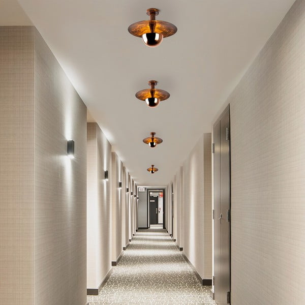 Stropní svítidlo v měděné barvě s kovovým stínidlem ø 38 cm Kurt – Opviq lights-image-3