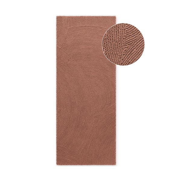 Ručně tkaný vlněný běhoun v terakotové barvě 80x300 cm Calmio – Hanse Home