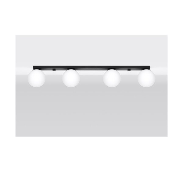 Černé stropní svítidlo se skleněným stínidlem ø 12 cm Umerta – Sollux-image-2