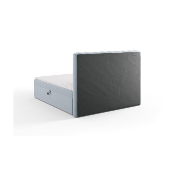 Světle modrá boxspring postel s úložným prostorem 180x200 cm Gina – Milo Casa-image-4