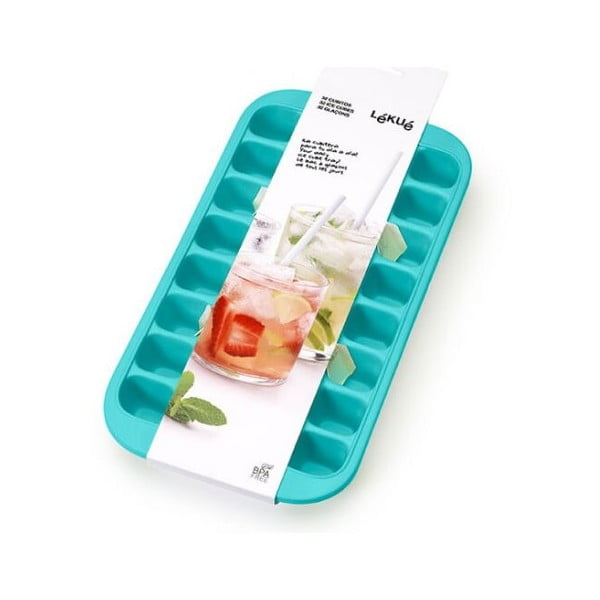 Tyrkysová silikonová forma na led Lékué Industrial, 32 kostek-image-1