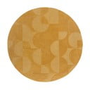Žlutý vlněný kulatý koberec ø 160 cm Gigi - Flair Rugs