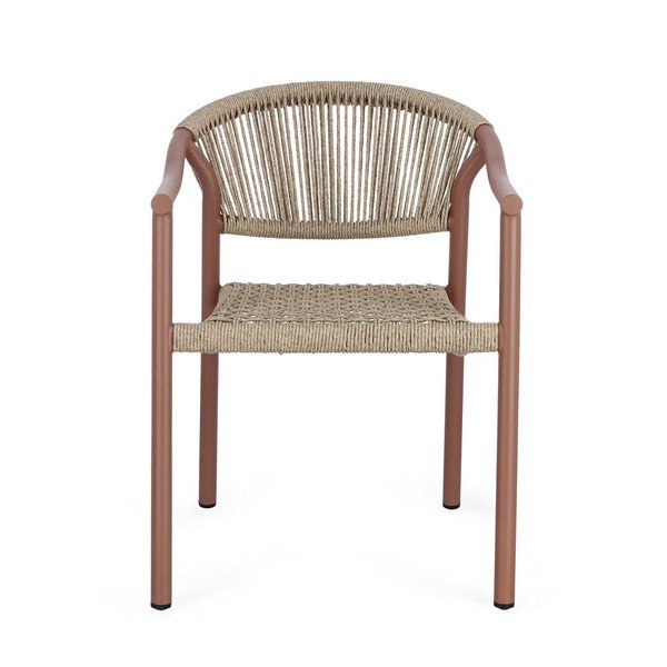 Červená/v přírodní barvě kovová zahradní židle Canarias – Bizzotto-image-2