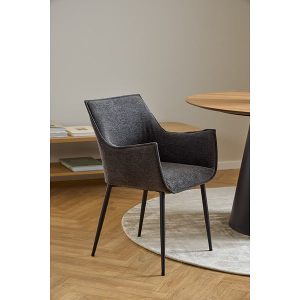 Tmavě šedé čalouněné jídelní křeslo Bonita – Actona-image-1