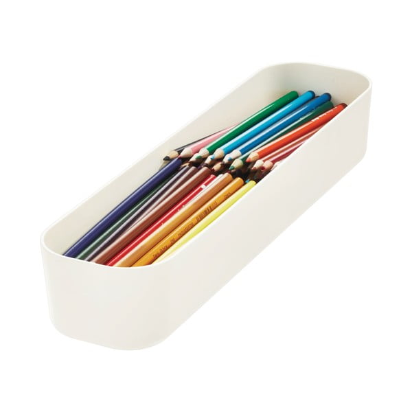 Bílý úložný box iDesign Eco, 9 x 36,5 cm-image-1