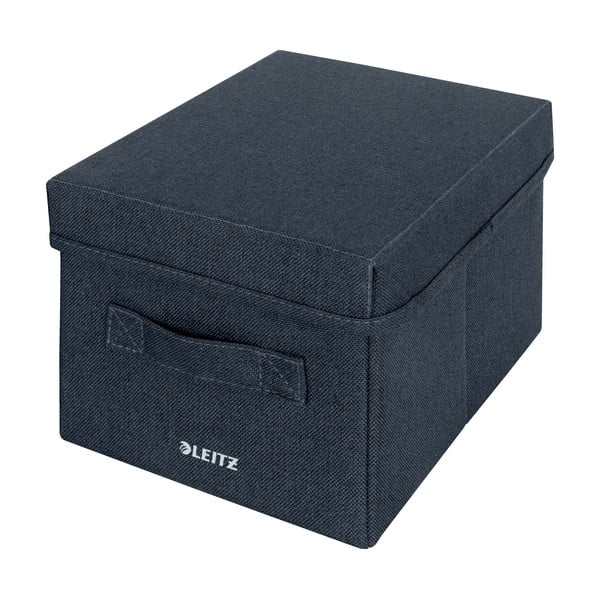 Tmavě šedé látkové úložné boxy v sadě 2 ks s víkem 19x28.5x16 cm – Leitz