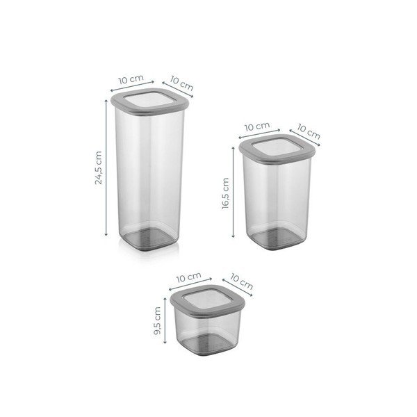 Plastové dózy v sadě 12 ks na potraviny Fresco – Hermia-image-3