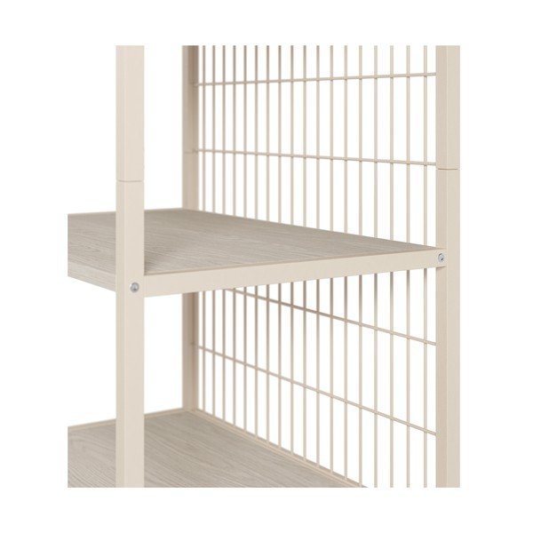 Krémová ocelová knihovna 60x179,5x40 cm Amara – Marckeric-image-4