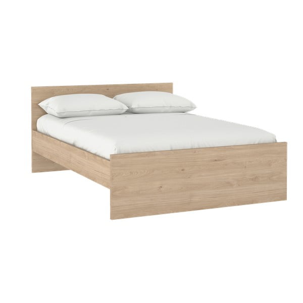 Dvoulůžková postel v dekoru dubu bez roštu 140x200 cm v přírodní barvě Naia – Tvilum