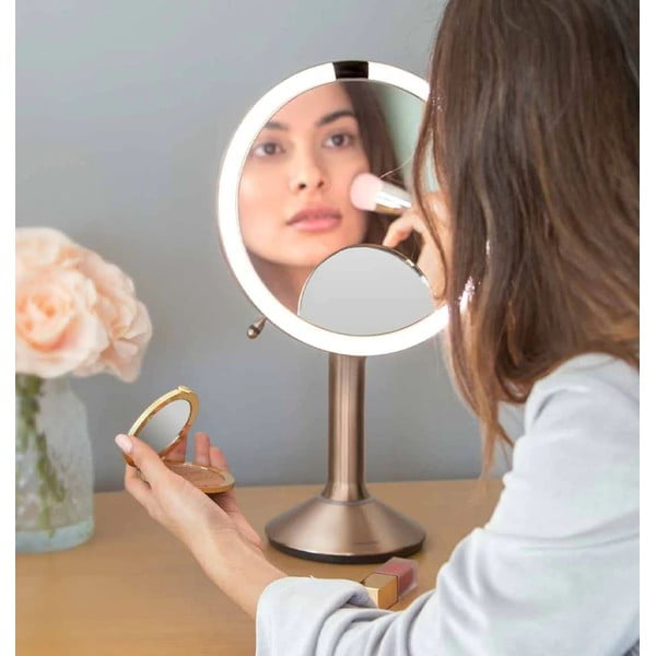 Kosmetické zvětšovací zrcadlo s osvětlením (5x) ø 20 cm Sensor Trio – simplehuman-image-1