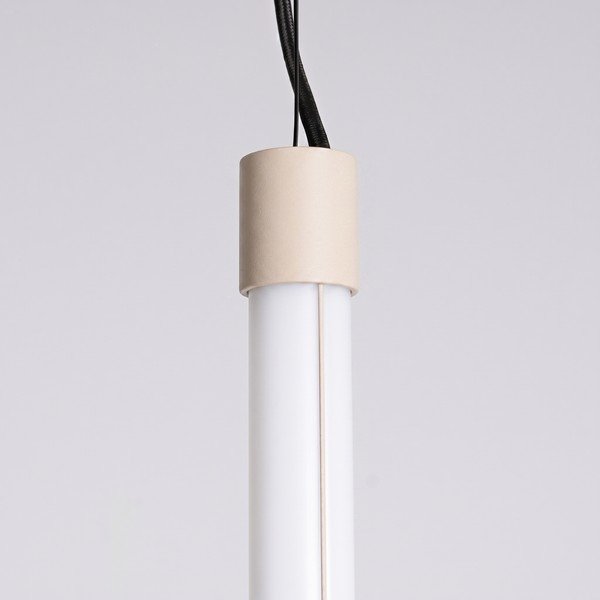 Béžové kovové LED závěsné svítidlo ø 6 cm TRANG – Thoro-image-3