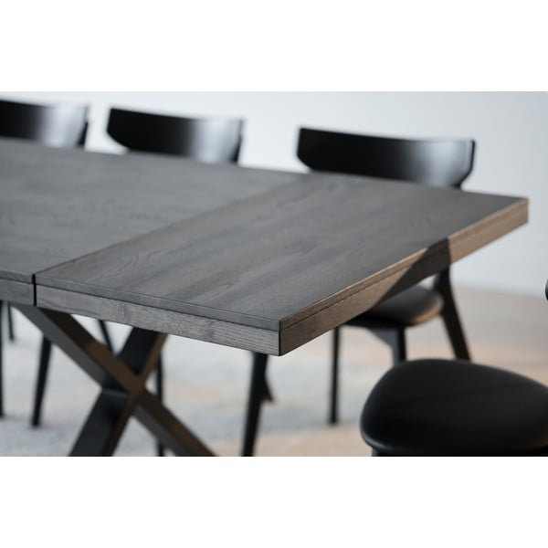 Tmavě hnědá dubová přídavná deska jídelního stolu Rowico Brooklyn-image-2