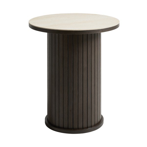 Kulatý odkládací stolek s keramickou deskou ø 50 cm Enna – Unique Furniture