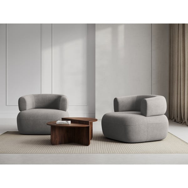 Světle šedé křeslo z textilie bouclé Jenny – Micadoni Home-image-1