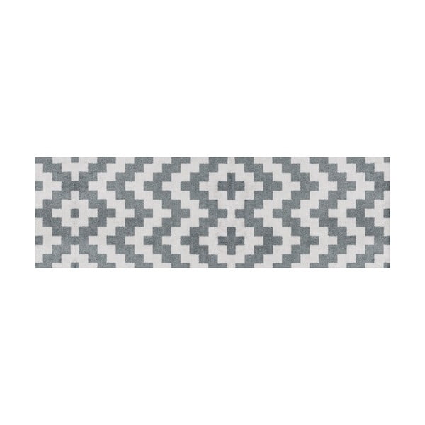 Šedě vzorovaný běhoun White Label Zic Zac, 70 x 50 cm