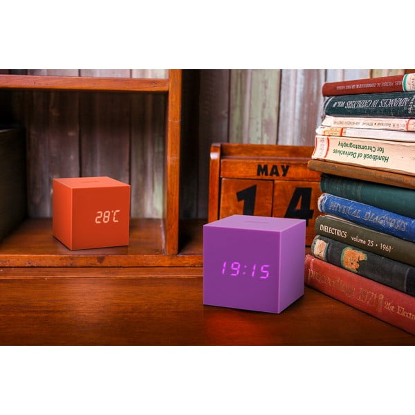 Fialový LED budík Gingko Gravity Cube-image-4